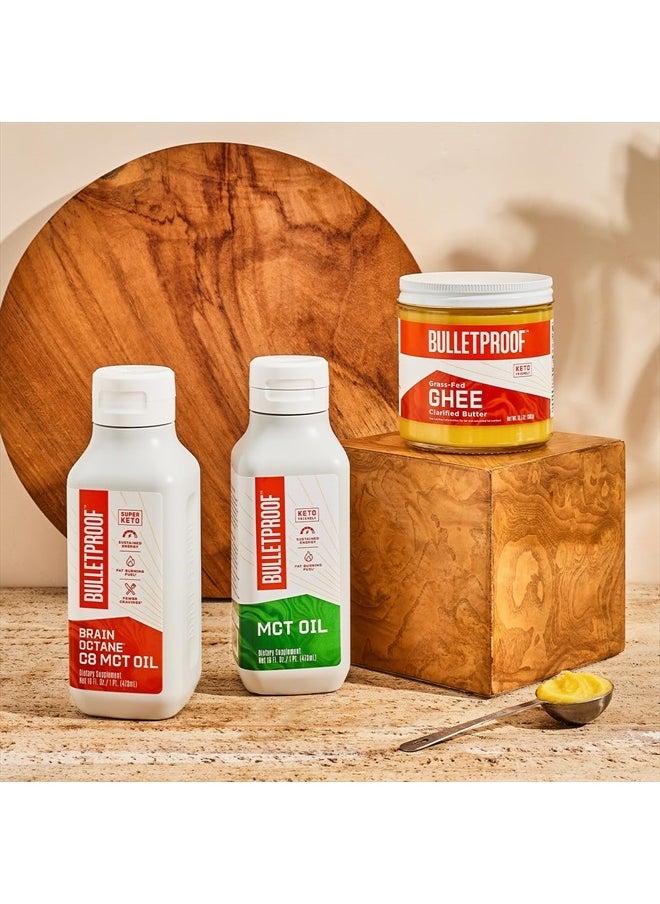 Bulletproof - Brain Octane C8 MCT Oil, 32 Ounces (Pack of 3), Keto Supplement for Sustained Energy and Fewer Cravings - Image 1