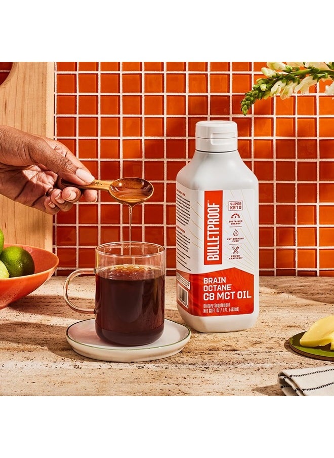 Bulletproof - Brain Octane C8 MCT Oil, 32 Ounces (Pack of 3), Keto Supplement for Sustained Energy and Fewer Cravings - Image 1