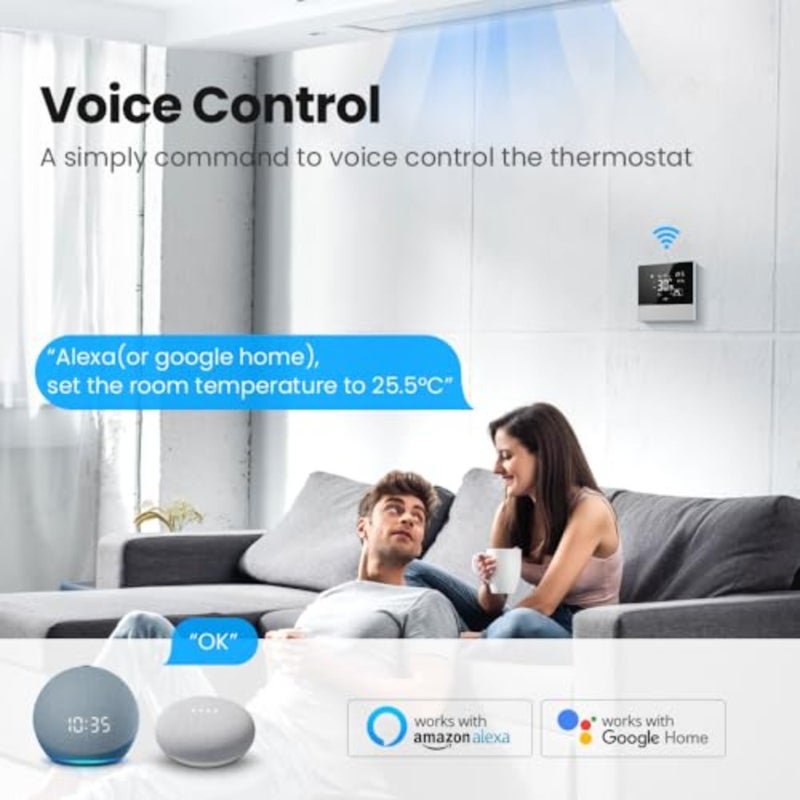Smart Thermostat Tuya Wifi Thermostat for HVAC Central AC, Smart AC Controller, 2 Pipe, Smart Life App Remote Control, Works with Alexa and Google Home 240V - Image 5