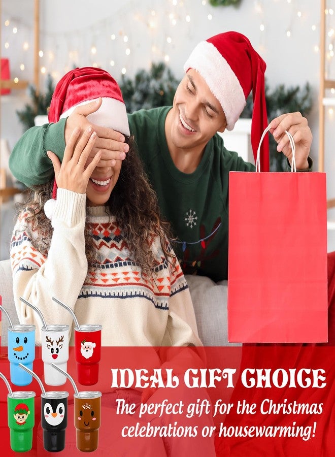 وولاين مجموعة أكواب صغيرة من والين، 6 قطع، مع أغطية وماصات، سعة 3 أونصات، مصنوعة من الفولاذ المقاوم للصدأ، بتصميم شخصيات كرتونية لعيد الميلاد، مثالية للمشروبات المثلجة، والشوكولاتة الساخنة، والكوكتيلات، وهدايا الحفلات. - Image 5