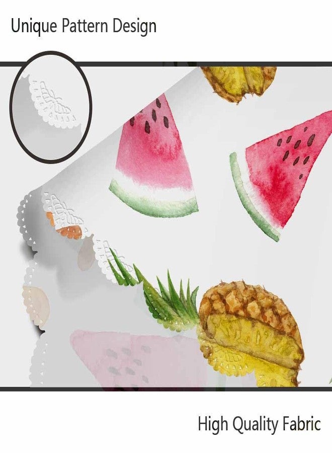 AOYEGO Tropical Fruit Table Cloth Pineapple Watermelon Popsicles Cool Sweet Summer Watercolor Round Tablecloth 60 Inch for Dining Room, Party, Banquet - Image 5