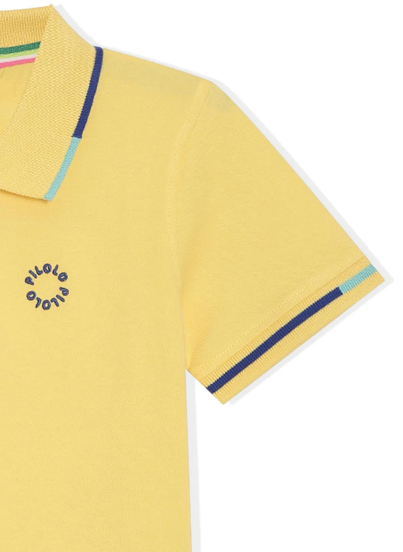 Pilolo Classic Unisex Knit Cotton Polo - Yellow