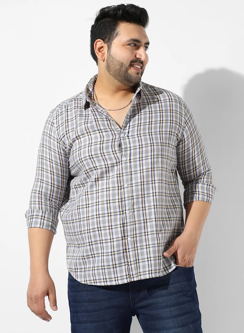 Instafab Plus Men's Multicolour Checkered Regular Fit Casual Shirt