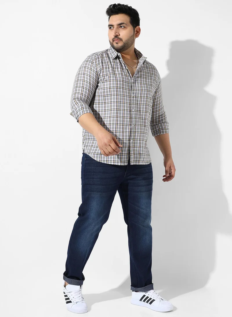Instafab Plus  Men's Multicolour Checkered Regular Fit Casual Shirt for Men | Best Price UAE
