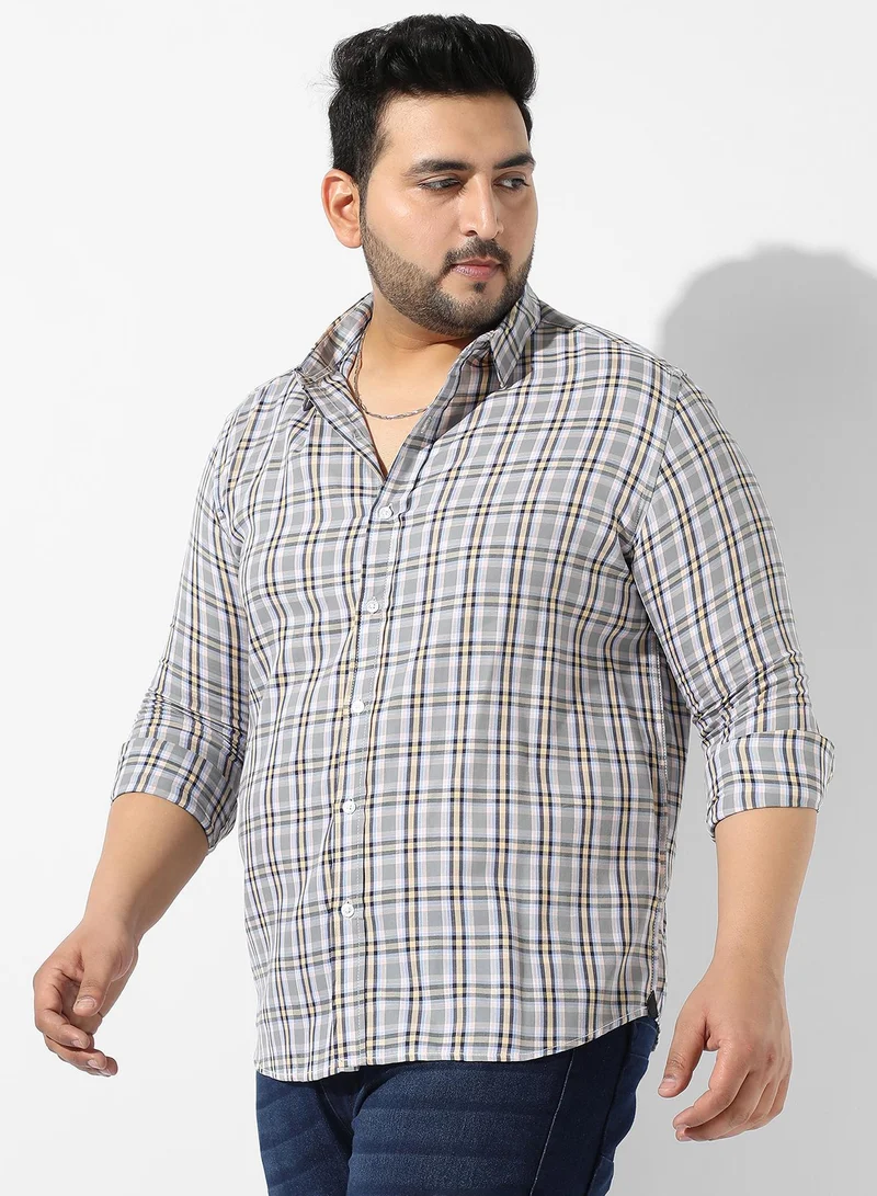 Instafab Plus  Men's Multicolour Checkered Regular Fit Casual Shirt for Men | Best Price UAE