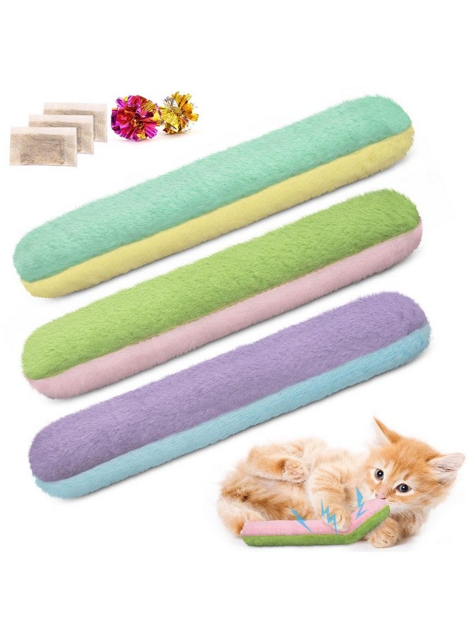 ريترو شاو وسائد ألعاب القطط من ريترو شاو، 3 قطع، ألعاب عشبة النعناع البري قابلة لإعادة التعبئة مع صوت خشخشة بالداخل، لعبة ركل القطط التفاعلية الداخلية، عصي ركل القطط الصغيرة 10.1 بوصة - Image 1