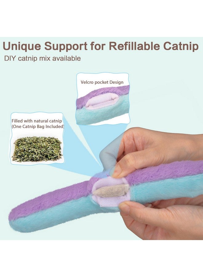 ريترو شاو وسائد ألعاب القطط من ريترو شاو، 3 قطع، ألعاب عشبة النعناع البري قابلة لإعادة التعبئة مع صوت خشخشة بالداخل، لعبة ركل القطط التفاعلية الداخلية، عصي ركل القطط الصغيرة 10.1 بوصة - Image 3