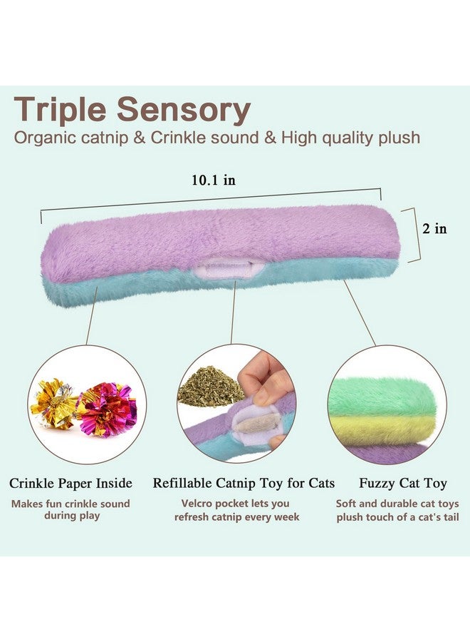 ريترو شاو وسائد ألعاب القطط من ريترو شاو، 3 قطع، ألعاب عشبة النعناع البري قابلة لإعادة التعبئة مع صوت خشخشة بالداخل، لعبة ركل القطط التفاعلية الداخلية، عصي ركل القطط الصغيرة 10.1 بوصة - Image 2