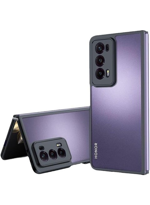 حافظة شفافة متوافقة مع Honor Magic V2 تغطية كاملة للعدسة فتحة دقيقة للغلاف لـ Magic V2