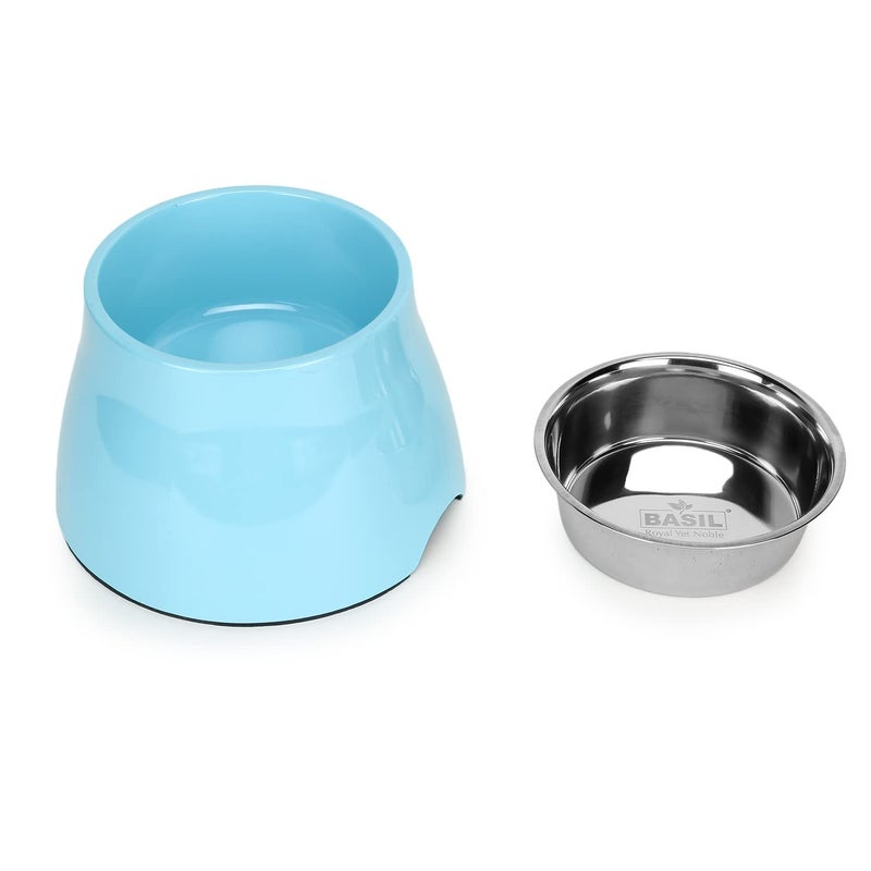 BASIL Pet Elevated Food Bowl for Dogs & Cats (Blue) - Image 4
