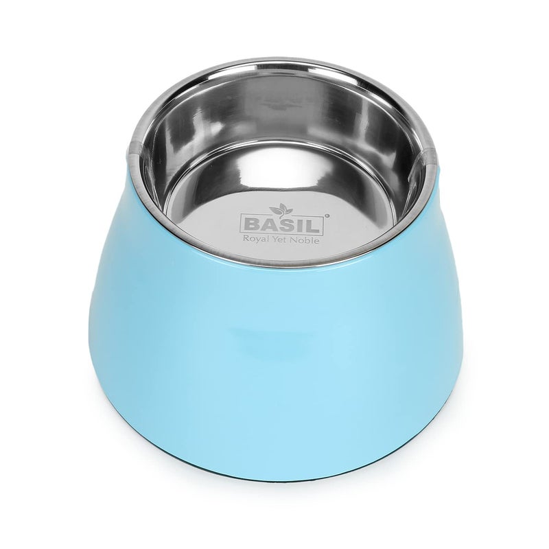 BASIL Pet Elevated Food Bowl for Dogs & Cats (Blue) - Image 3