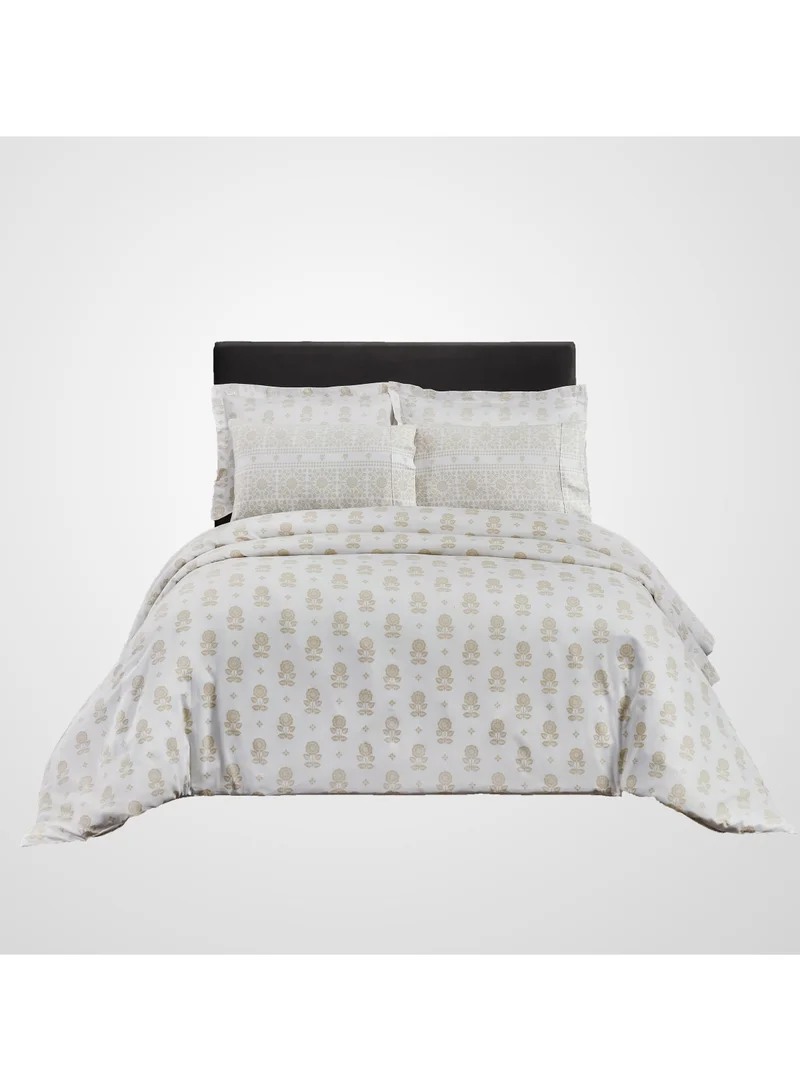 Donetella 7-Piece Cotton Comforter Set With Removable Filler - King 260 x 240 Cms Ivory.