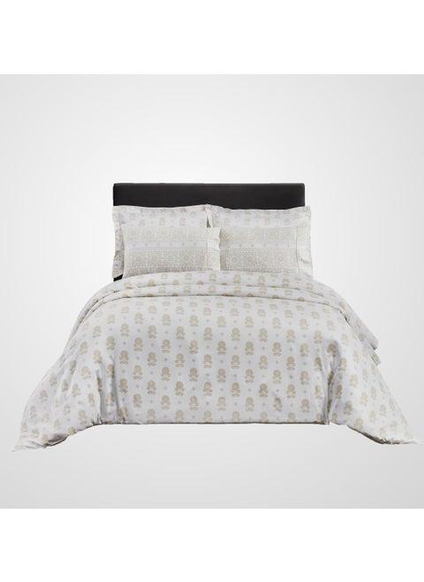 7-Piece Cotton Comforter Set With Removable Filler - King 260 x 240 Cms Ivory.