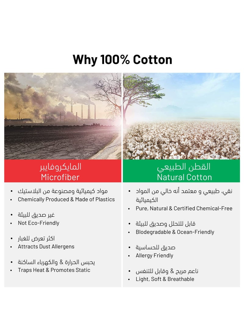 دوناتيلا - 7 قطع طقم مفرش من القطن بحشوة قابلة للازالة - مقاس مزدوج 240×260 سم - سكري - Image 1