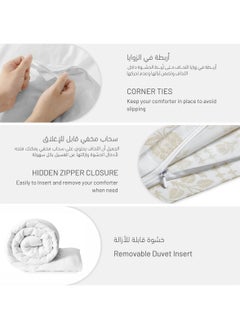 Donetella 7-Piece Cotton Comforter Set With Removable Filler - King 260 x 240 Cms Ivory.  - Image 5