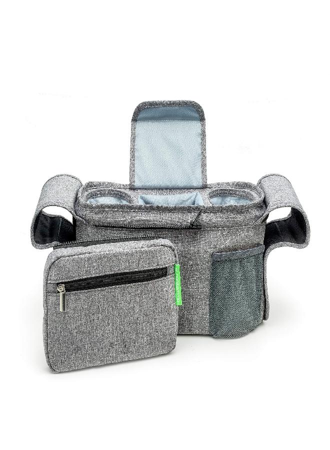Ethan & Emma Ethan & Emma Universal Baby Stroller Organizer with Insulated Cup Holders for Smart Moms. Diaper Storage, Secure Straps, Detachable Bag, Pockets for Phone, Keys, Toys. Compact Design Fit All Strollers - Image 2