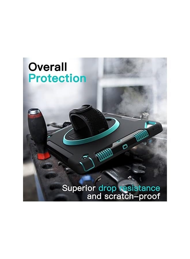 Jetech Case for iPad 10.2-Inch (9th/8th/7th Generation, 2021/2020/2019) with Built-in Screen Protector, Protective Shockproof Rugged Tablet Cover, 360° Rotating Hand Strap Stand (Blue) - Image 3