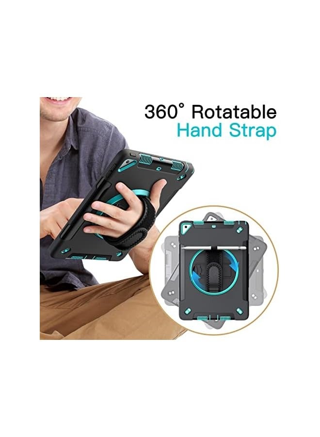 Jetech Case for iPad 10.2-Inch (9th/8th/7th Generation, 2021/2020/2019) with Built-in Screen Protector, Protective Shockproof Rugged Tablet Cover, 360° Rotating Hand Strap Stand (Blue) - Image 4