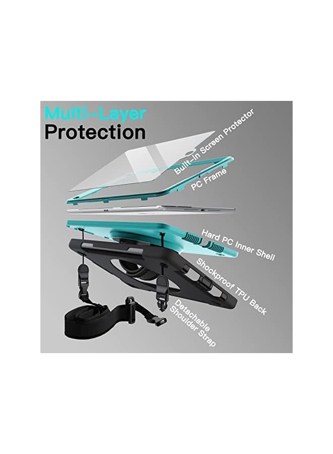 Jetech Case for iPad 10.2-Inch (9th/8th/7th Generation, 2021/2020/2019) with Built-in Screen Protector, Protective Shockproof Rugged Tablet Cover, 360° Rotating Hand Strap Stand (Blue) - Image 2