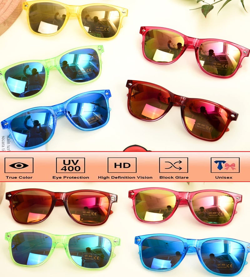 Fsmiling Mens Sunglasses Bulk Classic Sunglasses Pack Cheap Shades Glasses Cool Eyewear Set for Women-15Pack,Translucent Color - Image 4