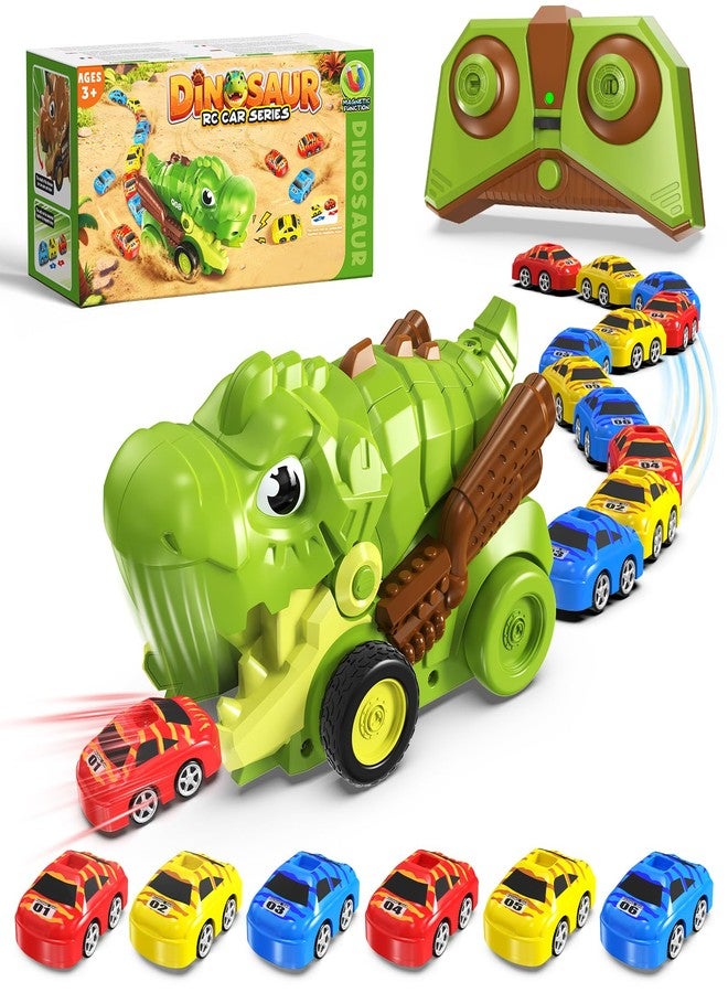 Motivekit Dinosaur RC Cars for Kids 3-5, Remote Control Dinosaur Car Toys, with 12 Eaten up Little Cars, Dinosaur Truck Kids Toys, RC Dinosaur Toy for Kids 5-7, for Ages 4-8 8-12 Kids Birthday - Image 1