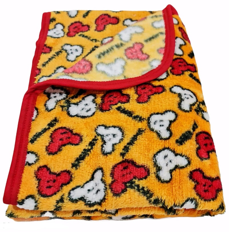 Brandonn All Season Cartoon Prints Striped Border Flanno Wrapper Cum Blanket for Babies - Image 1