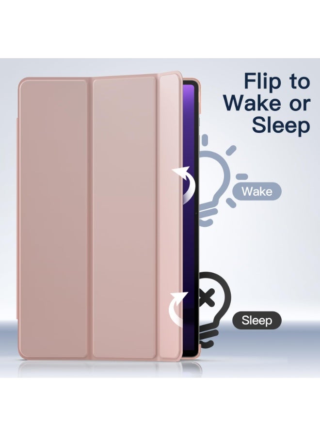 Case for  Samsung Galaxy Tab A9 ，Transparent Tablet Protective Cover, Triple Fold Multi Angle Design, Automatic Wake-up/sleep, Soft Leather - Image 2