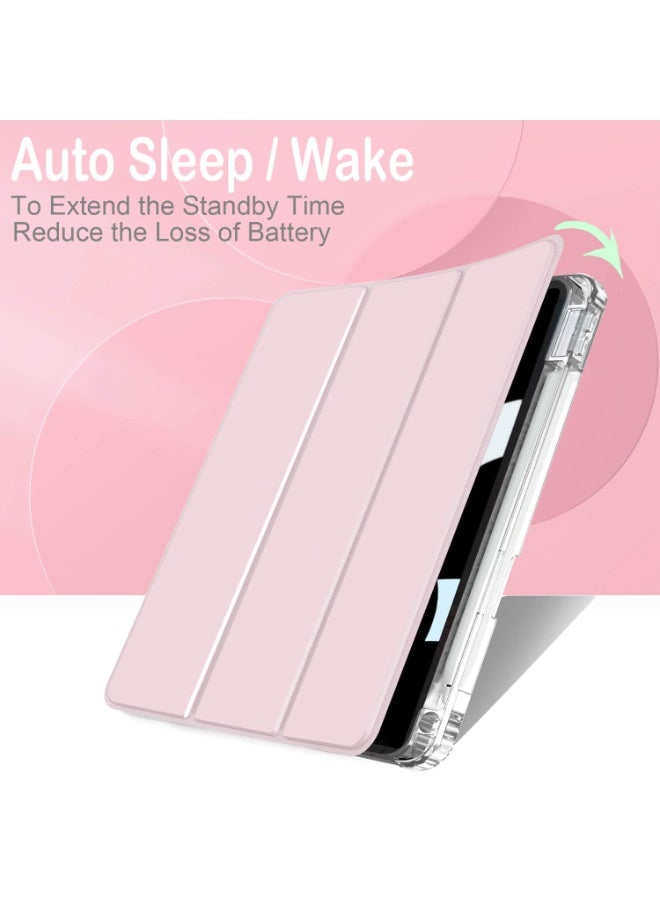 Case for  Samsung Galaxy Tab A9 ，Transparent Tablet Protective Cover, Triple Fold Multi Angle Design, Automatic Wake-up/sleep, Soft Leather - Image 3