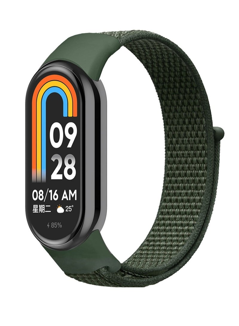 HablTech Nylon Strap Compatible with Xiaomi Mi Band 10 Mi Band 9 Mi Band 8 Soft Adjustable Band Green for Men Women Daily Wear Replacement Wristband - Image 1