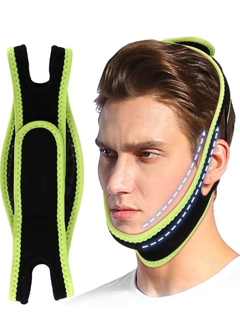KASTWAVE Facial Slimming Strap, Breathable Chin Lift Up, V Shaped Slimming Facial Strap Double Chin Reducer Face Lift Band for Women Men Keep Young Eliminates Sagging - Image 1