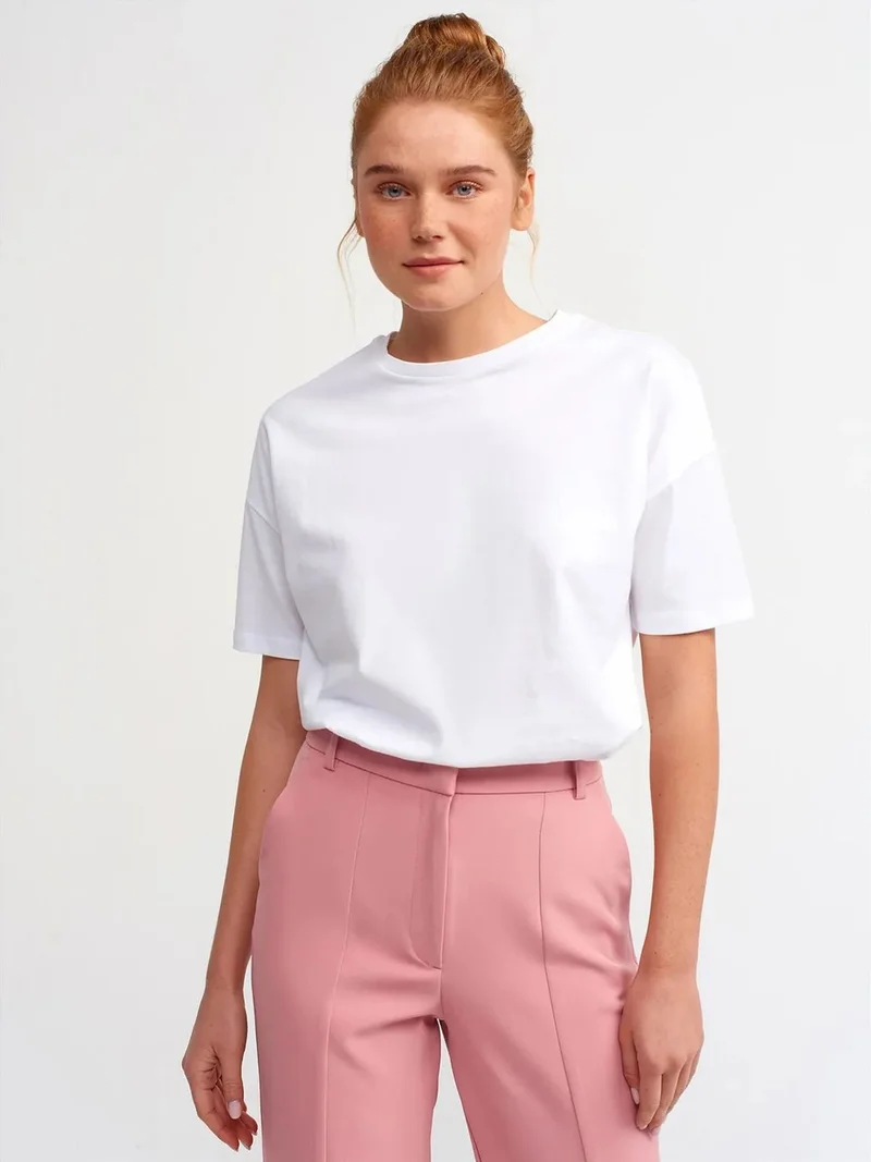 ديلفين DILVIN Women's Cotton Crew Neck T-Shirt