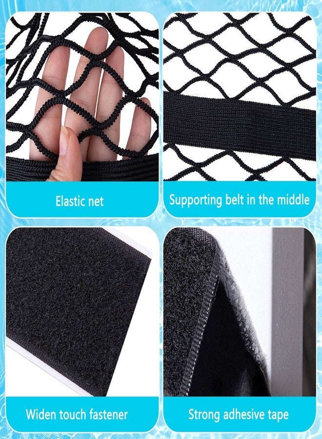 DECOHS 71" x 47" Extra Large Pool Toy Float Storage Net, Hanging Poolside Fence Toys Net Holder, Heavy Duty Elastic Pool Toys Mesh Organizer for Inflatable Rafts, Pool Floats, Balls, Swimming Ring - Image 3
