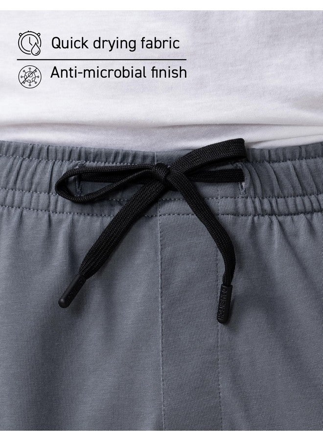 DAMENSCH Regular Fit Solid Combed Cotton Blend Knit Shorts Dual Side Pockets Quick Dry Antimicrobial Finish Loungewear and Casualwear Knit Shorts for Men-Niche Grey-M - Image 3