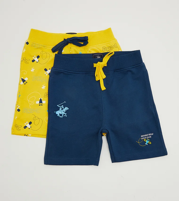 Mid-Rise Typography Printed Pure Cotton Shorts