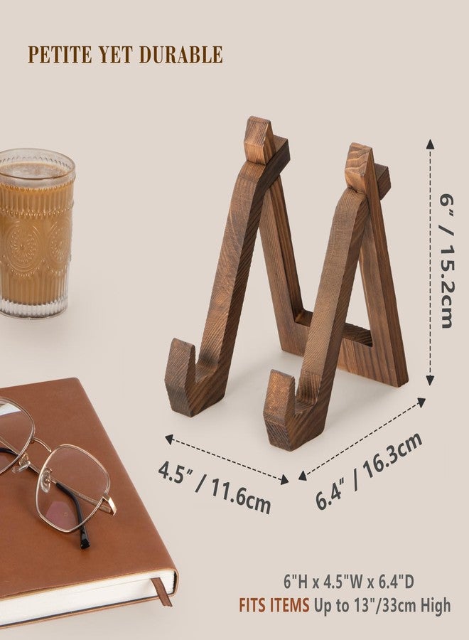 ANBOXIT Plate Display Stand, 3 Pack 6 Inch Plate Holder for Displaying, Decorative Picture Frame Dish Photo Plaque Platter Wood Stand - Image 3