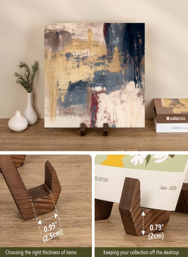 ANBOXIT Plate Display Stand, 3 Pack 6 Inch Plate Holder for Displaying, Decorative Picture Frame Dish Photo Plaque Platter Wood Stand - Image 4