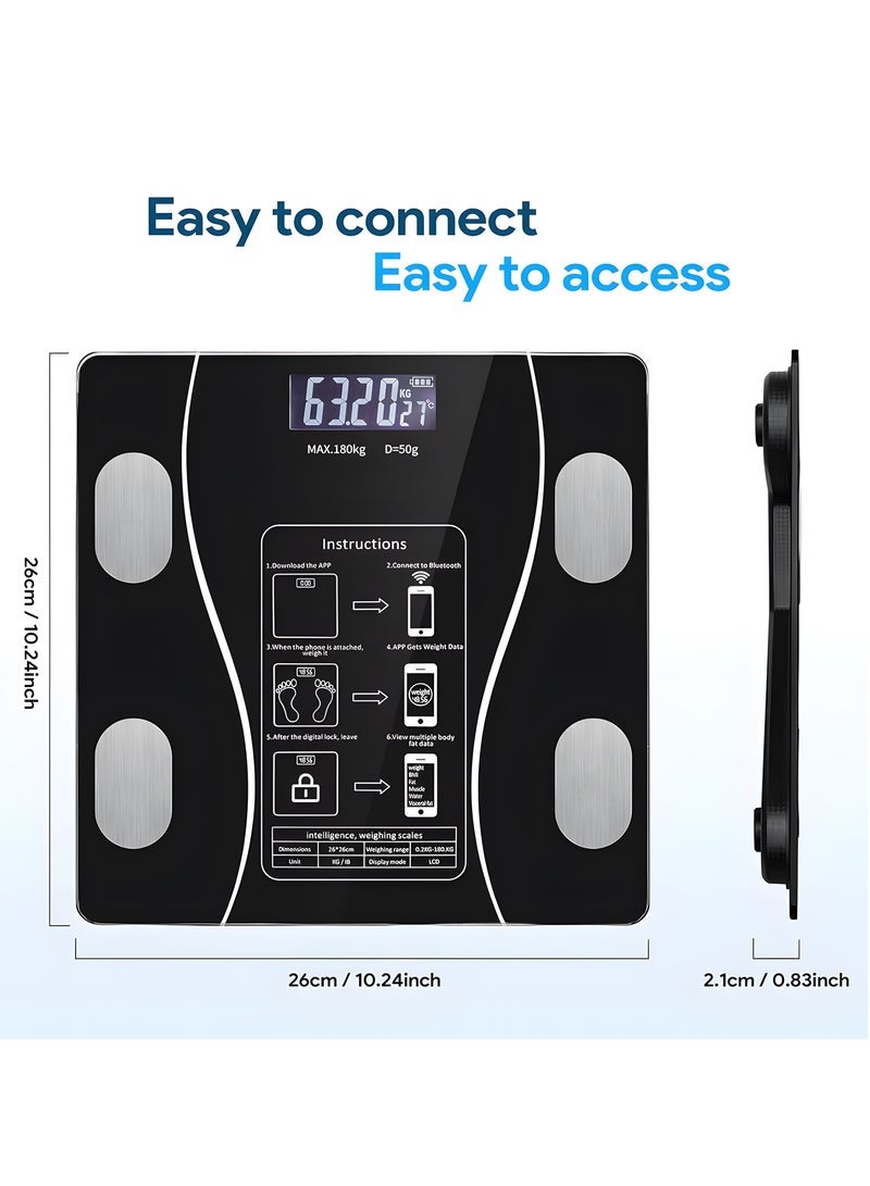 JAJEEK Smart Scale for Body Weight | Digital Bathroom Weighing Scale with App | Measures BMI, Weight, Fat %, Muscle Mass | Step-On Technology | Max 180kg / 400 lbs  - Image 2