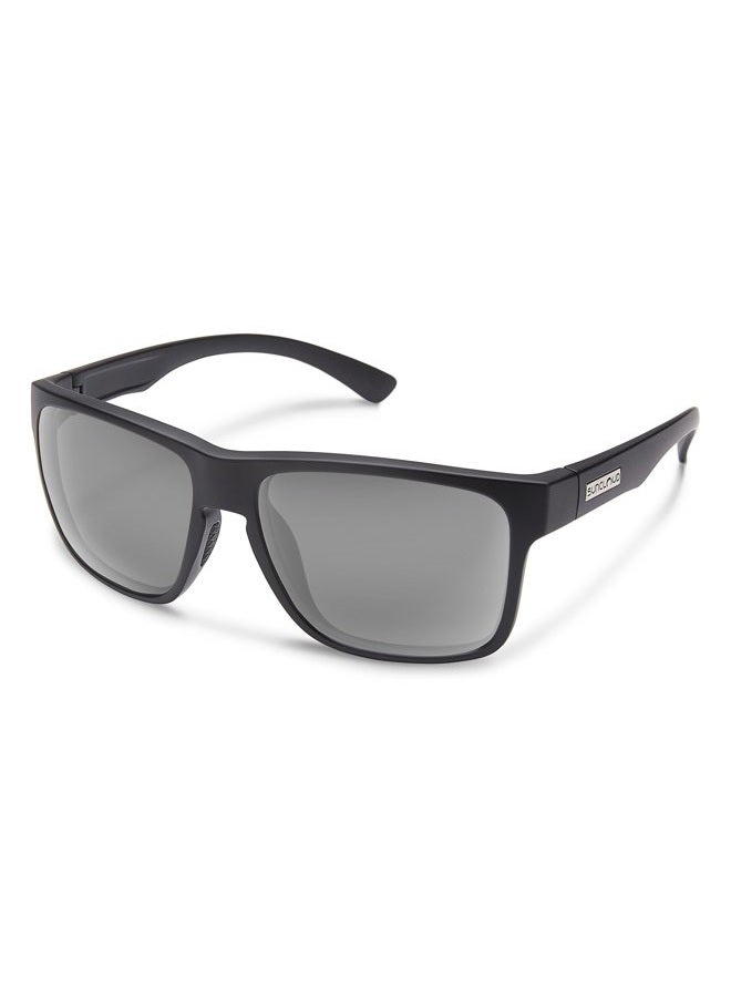 Rambler Polarized Sunglasses – 100% UV Protection – Comfortable Fit, Trendy Design – for Men & Women – Matte Black + Polarized Gray Green Lenses