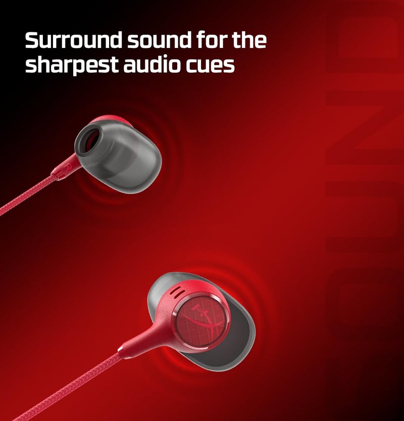 HyperX Cloud Earbuds III S – Wired Earbuds, PC; Nintendo Switch; Console Controller, Dynamic; 14.3 mm Driver, Silicone Ear Tips - Red - Image 5