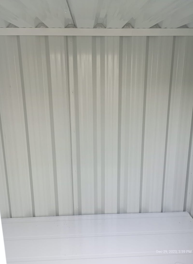 Generic QuadBliss GARDEN STORAGE SHED with Hut and Base | Galvanized Metal 205cm L x 205cm W x 225cm H | Secure and Durable | Lockable Design | Rust and Water-Resistant/Hinge Doors  - Image 5
