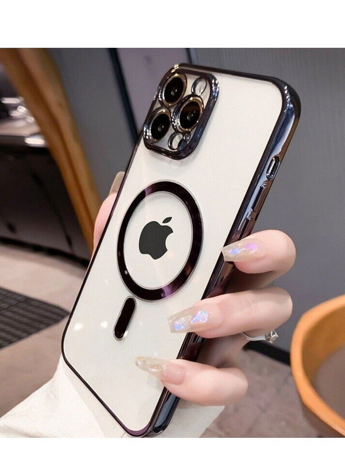 For iPhone 14 Pro Max Clear Case Slim Plating MagSafe Magnetic Cover - Image 2