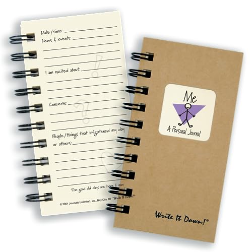Write it Down series by Journals Unlimited, Guided Journal, Me, A Personal Journal, Mini-Size 3”x5.5”, Kraft Hard Cover, Made in USA - Image 1