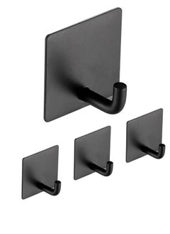 Generic Self Adhesive Hooks,Heavy Duty Stick On Wall and Door Hooks for Hanging,Towel Hooks for Coat/Robe/Towels Stick on Bathroom/Kitchen/Room, 4 Pack  - Image 1