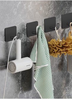 Generic Self Adhesive Hooks,Heavy Duty Stick On Wall and Door Hooks for Hanging,Towel Hooks for Coat/Robe/Towels Stick on Bathroom/Kitchen/Room, 4 Pack  - Image 2