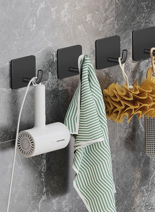 Self Adhesive Hooks,Heavy Duty Stick On Wall and Door Hooks for Hanging,Towel Hooks for Coat/Robe/Towels Stick on Bathroom/Kitchen/Room, 4 Pack  - Image 2