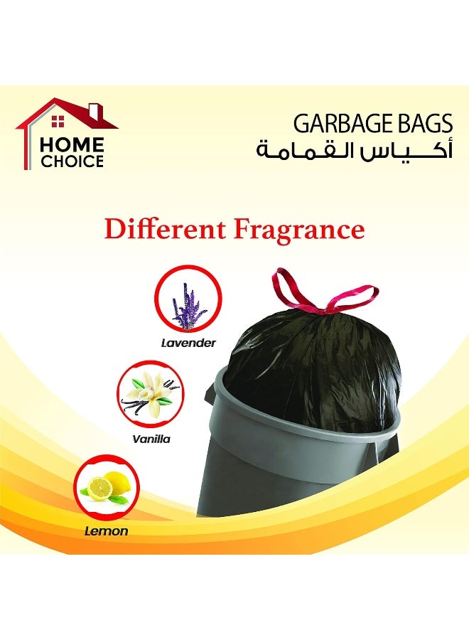 HOME CHOICE 5 جالونات من أكياس القمامة المعطرة بالفانيليا، عبوة من 90 قطعة، حجم 46*52 سم (30 كيس قمامة × 3 لفات معطرة) - Image 5