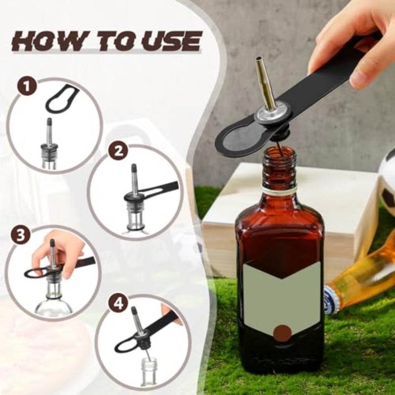 4 Pcs Bottle Opener and Pour Spout Remover Flat Bar Key Stainless Steel Bar Speed Opener for Wine Bottle Double Ended Beer Bartenders Kitchen - Image 5