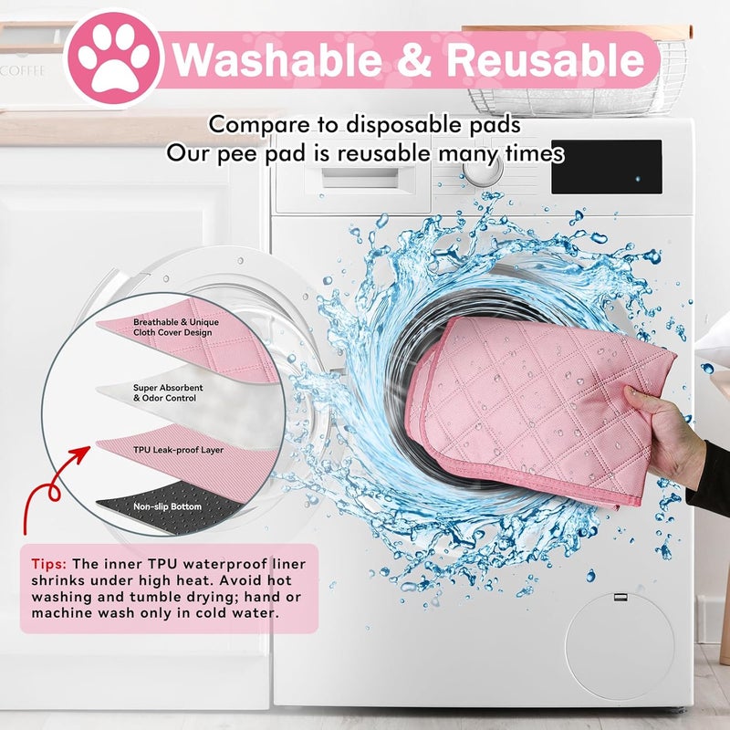 Siedihit Pink Puppy Playpen for Middle Dog Cat, Dogs Tent Crate Cage Indoor/Outdoor, Portable Pop Up Dog Kennel with Carrying Bag for Rabbits, Removable Top (Pink with Pad, Medium (36" x 36" x 23")) - Image 4