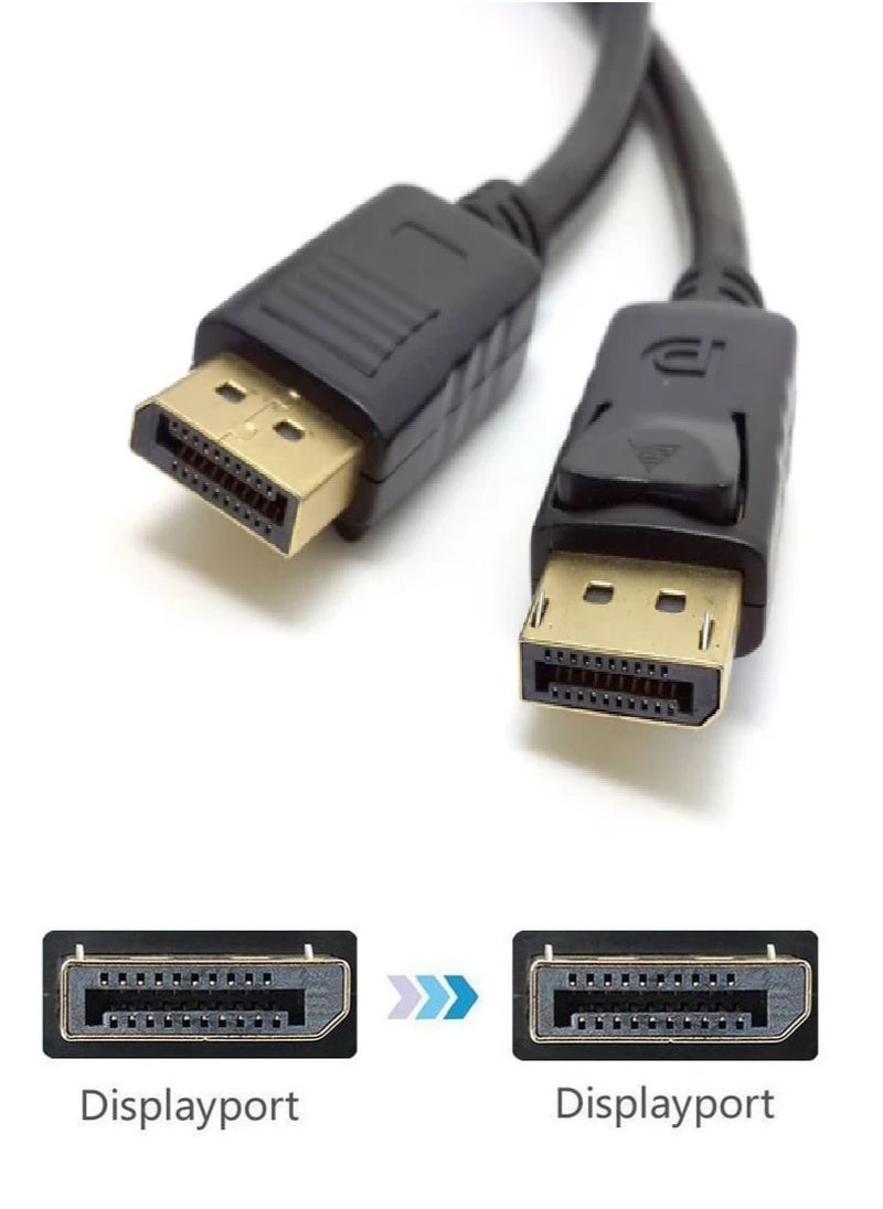 FUJISHKA - DisplayPort to DisplayPort (DP to DP) Cable – 1.8 Meters, Version 1.2 – High-Speed Video Adapter Cable, ABS Build for Office and Home Use - Image 1