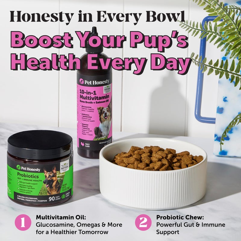 Pet Honesty Dog Multivitamin Supplement with Salmon Oil for Dogs - Allergy Itch Relief, Digestion, Skin & Coat Health, Liquid Supplement - Dog Food Topper Bone Broth with Prebiotics (12 oz) - Image 4